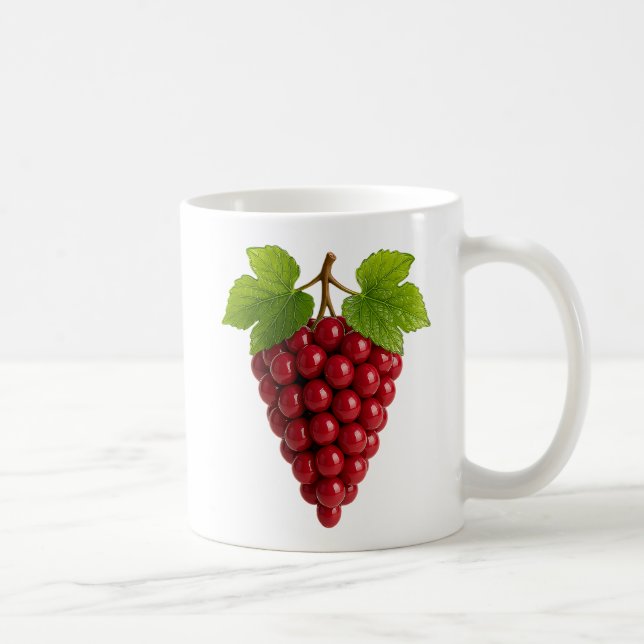 Mug Grappe de raisin rouge 3D (Droite)