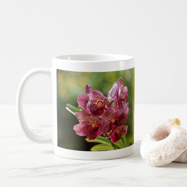 Mug Grappe d'orchidées Vanda tropicales (Avec donut)