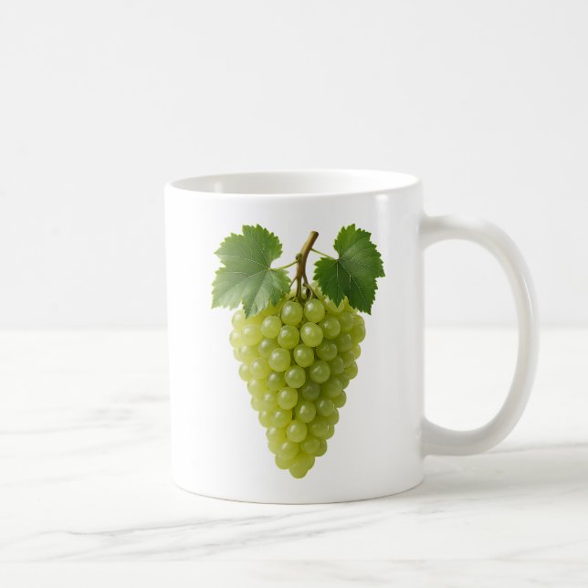 Mug Grappe raisin vert réaliste (Droite)