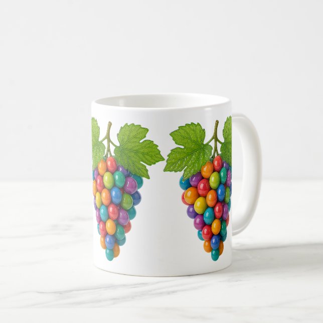 Mug Grappes de raisin coloré (Devant droit)