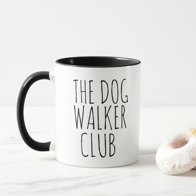 Mug Gras Black Typographie Professionnel Chien Walker (Avec donut)