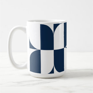 Mug Gras Bleu et blanc Mid-Century moderne géométrique