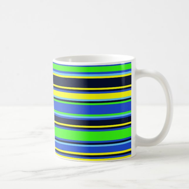 Mug Gras Lime Bleu Jaune Boug rayé (Droite)