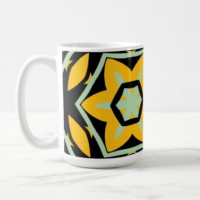 Mug Gras Moderne vert noir jaune (Gauche)