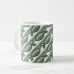 Mug Gras rétro poisson vert et gris