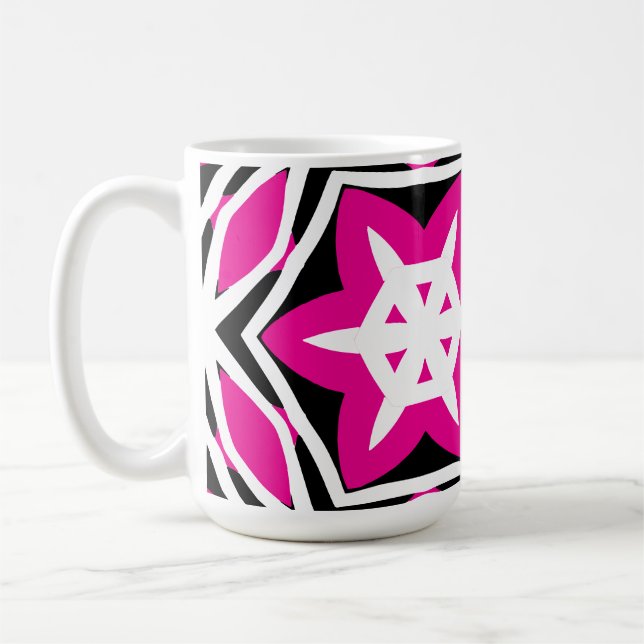 Mug Gras simple Moderne noir rose (Gauche)