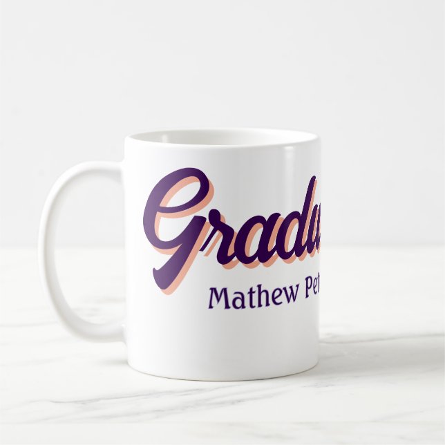 Mug Gras type simple noir classe moderne graduation (Gauche)