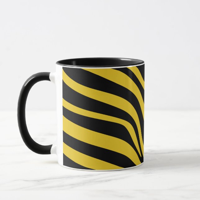 Mug Gras zèbre rayures en jaune et noir (Gauche)