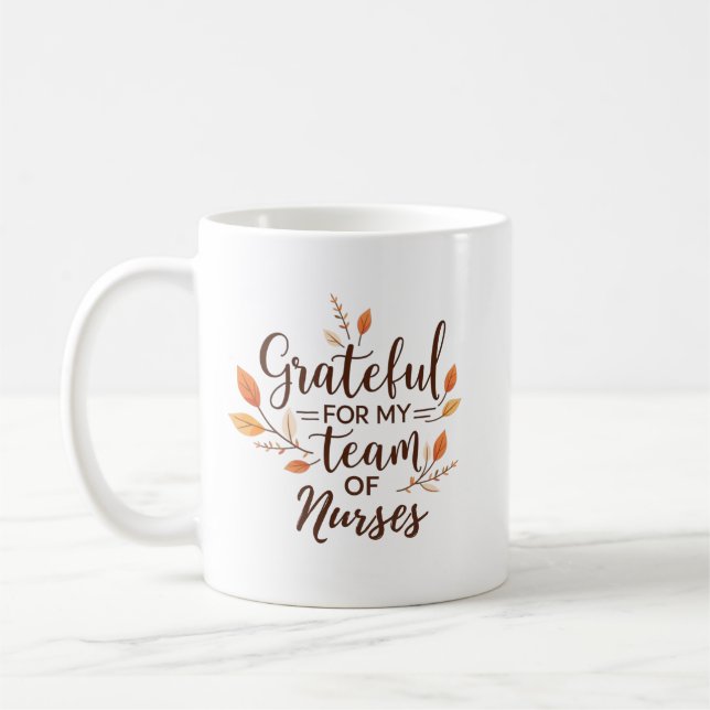 Mug Grateful for My Team Personalized Nurse (Gauche)