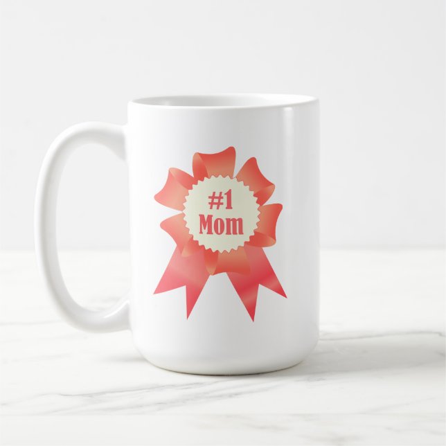 Mug Gratitude Numéro Une maman lauréat du prix ruban (Gauche)