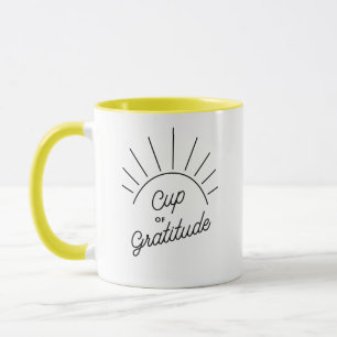 Mug Gratitude Sunshine Moderne Message personnalisé