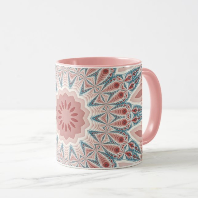 Mug Grattez moderne Kaleidoscope Mandala art fractal (Devant droit)