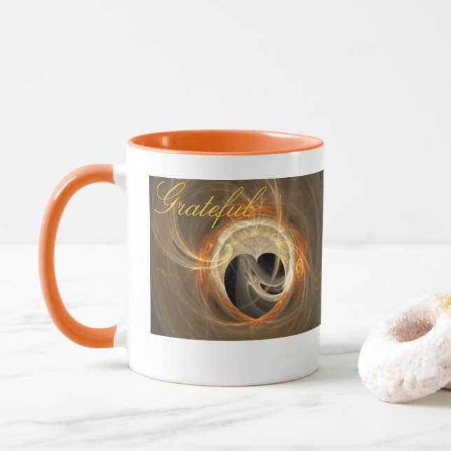 Mug Gratuit et Gratuit Texte Fractal Coeur Design (Avec donut)