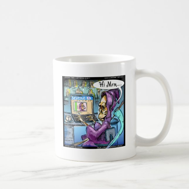Mug Grave Faucheuse et Skythe Funny Cartes cadeaux et  (Droite)