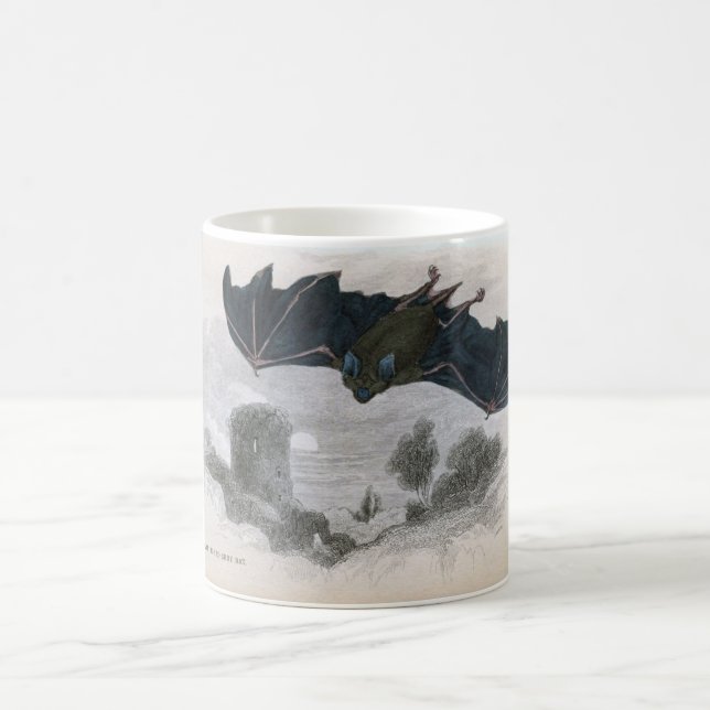 Mug Gravure à l'eau-forte zoologique classique - batte (Centre)