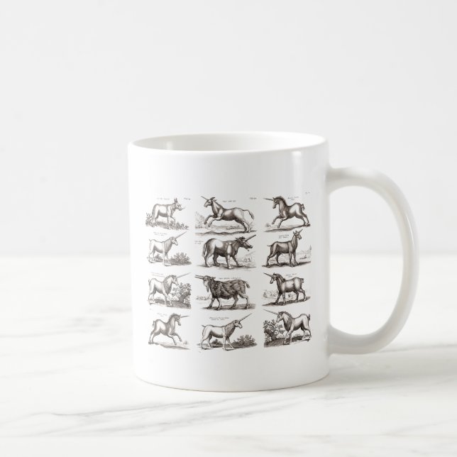 Mug Gravure de licorne antique Spécimen de zoologie vi (Droite)