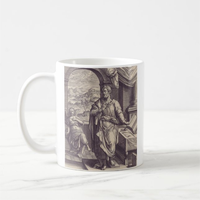 Mug Gravure de Saint Matthieu, Inspiration Divine (Gauche)