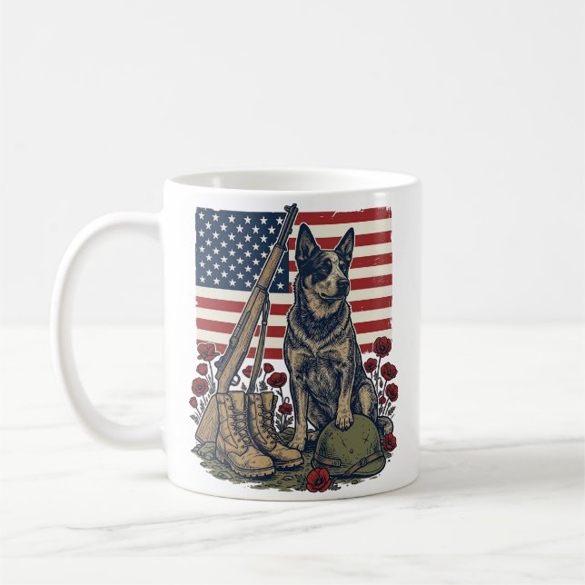 Mug Gravure vintage commémorative patriotique Blue Hee (Gauche)