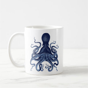 Mug Gravure vintage de Kraken de poulpe