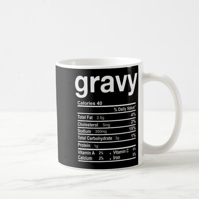 Mug Gravy Nutrition Facts Funny Thanksgiving Christmas (Droite)