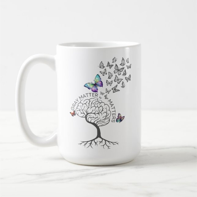 Mug Gray Matter Matters personnalisable (Arbre de vie) (Gauche)