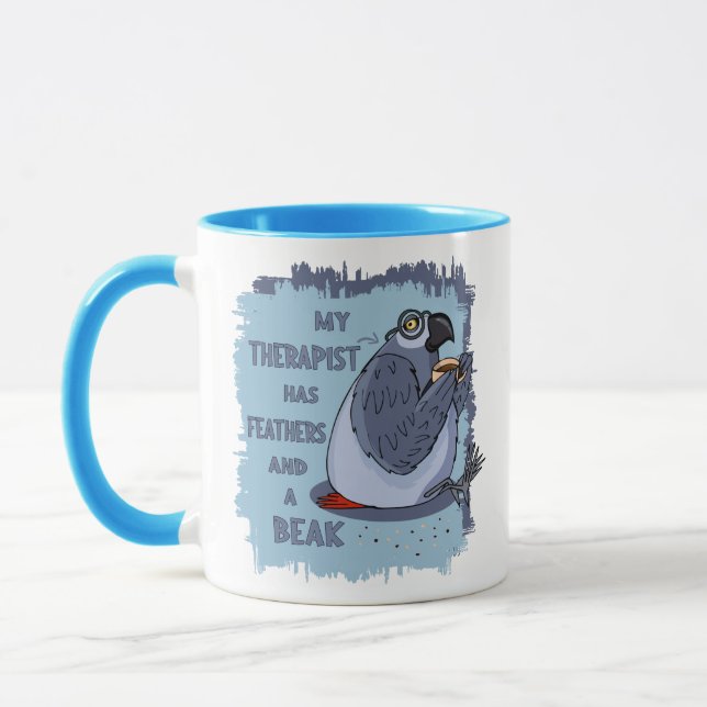Mug Gray Parrot Therapist - Drôle idée cadeau pour les (Gauche)