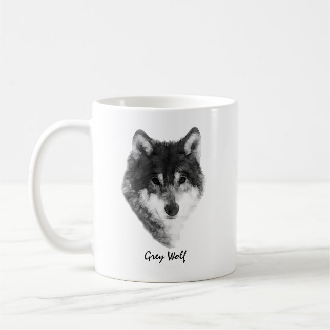 Mug Gray Wolf élégant personnalisable (Gauche)