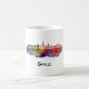 Mug Graz skyline in watercolor