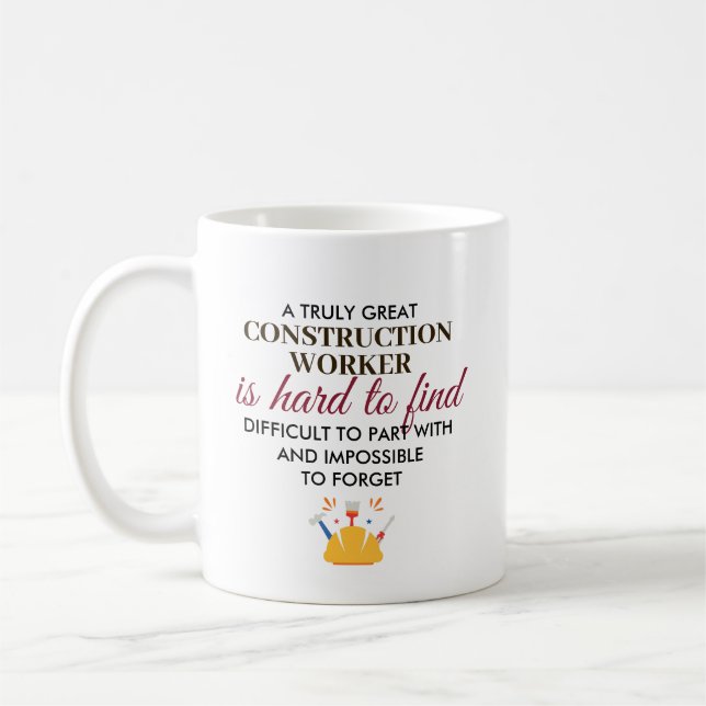 Mug Great Construction Worker Personalized Name Gift (Gauche)
