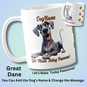 Mug Great Dane - Ajouter le nom du chien, modifier le