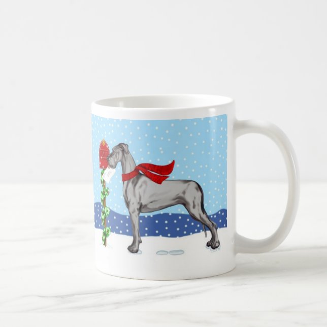 Mug Great Dane Christmas Mail Black UC (Droite)