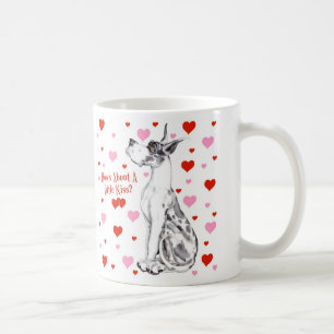 Mug Great Dane Harlequin Valentine's Day Kiss