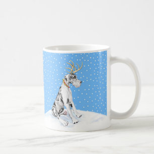 Mug Great Dane Reindeer Arlequin de Noël UC