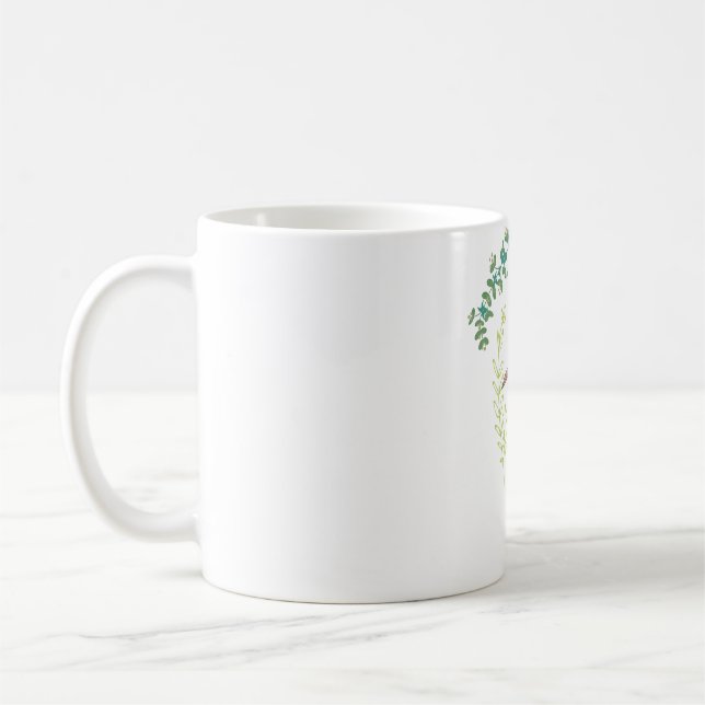 Mug Great Egret motif d'oiseau floral (Gauche)