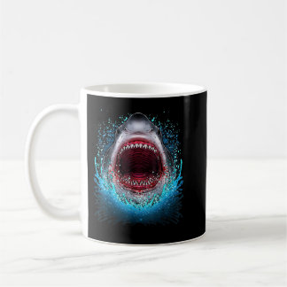 Mug Great White Shark Open Mouth Teeth Beach Ocean Ani