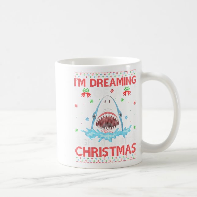 Mug Great White Shark Ugly Xmas Sweater Shark Fishing  (Droite)