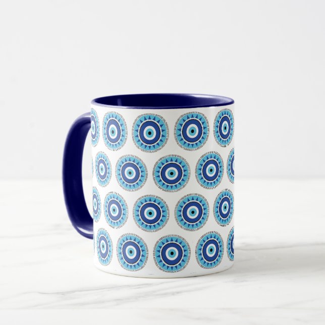 Mug Grec Mal Eye Bleu (Devant gauche)