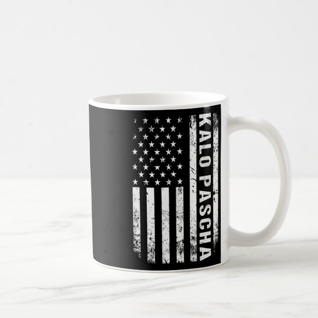 Mug Grec Pâques Kalo Pascha Retro Us Drapeau Amérique  (Droite)