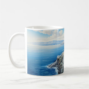 Mug Grèce Santorin Aquarelle Peinture Design.