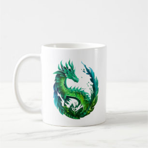 Mug Green Abstrait Dragon Nature Design