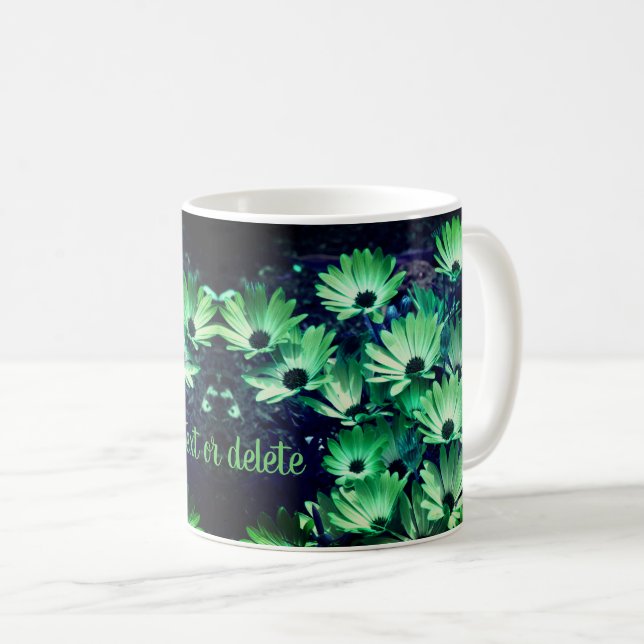 Mug Green African Daisies Flower Art Personnalisé (Devant droit)