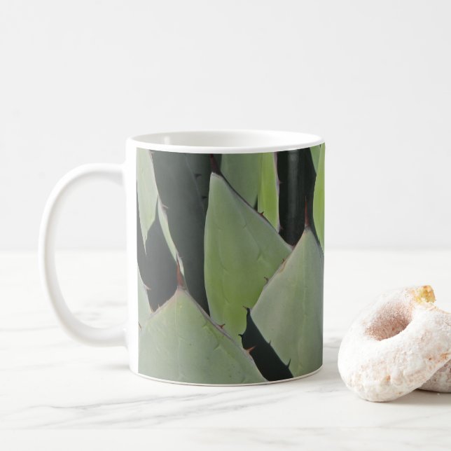 Mug Green Agave Feuille Botanique Photo Sud-ouest (Avec donut)