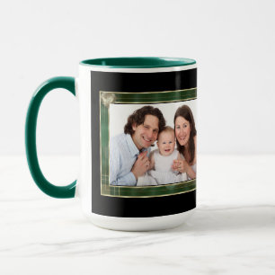 Mug Green Antique Frame 2 Photo Famille Collage
