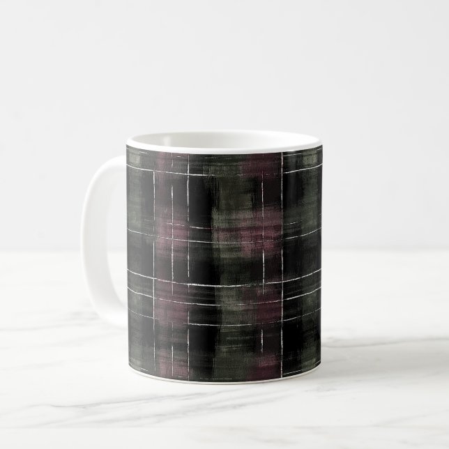 Mug Green Burgundy Stripes (Devant gauche)