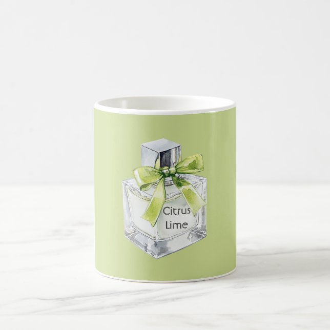Mug Green Citrus Lime Fruit Perfume Bottle Bow (Centre)