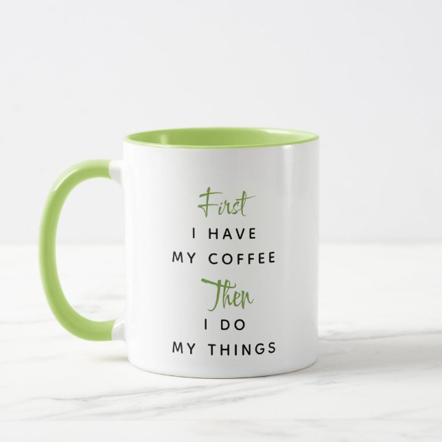 Mug Green Custom Text J'Ai Mon Café (Gauche)