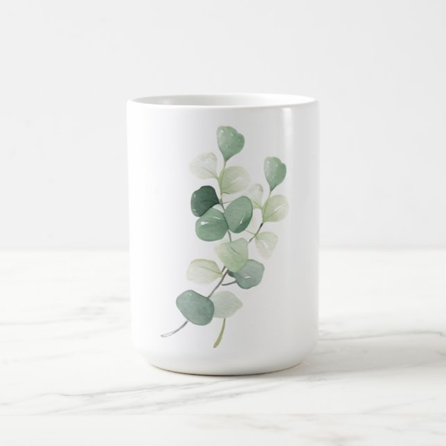 Mug Green Eucalyptus Pastel Leaves Duvet Cover (Centre)