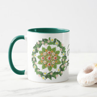 Mug Green Fall Wreath Flora Bon thanksgiving Feuille