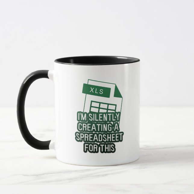 Mug Green Funny Excel Création silencieuse d'une feuil (Gauche)