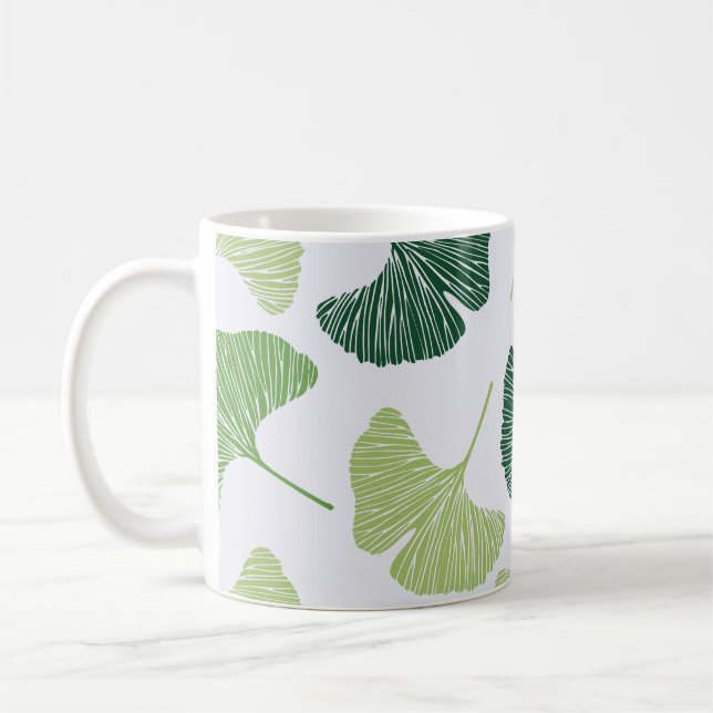 Mug Green Ginkgo Biloba Motif sans couture (Gauche)